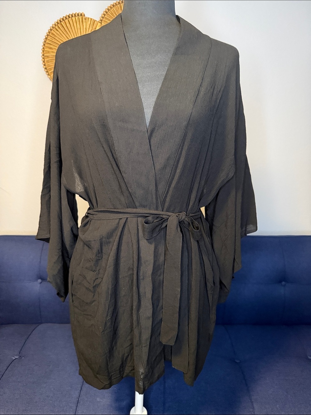 Daughters of CULTURE Black Women's One Size Kimono Coverup Robe